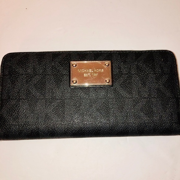 👛 MICHAEL KORS 👛 signature zipper mk wallet - Picture 1 of 10
